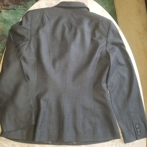 Laura Ashley Dark Gray Stretch Wool Blazer 10 - Picture 2 of 6